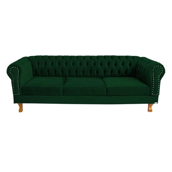 Imagem de Sofa Chesterfield Duque Verde Musgo 1.80 Sala Recepcao Barbearia