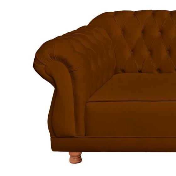 Imagem de Sofá Chesterfield Elisabeth 2M - Suede TerraCota / sala de estar, recepção, barbearia