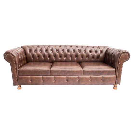 Sofa Chesterfield Luiz XV Corano Marrom 1.80 Sala Recepcao Barbearia