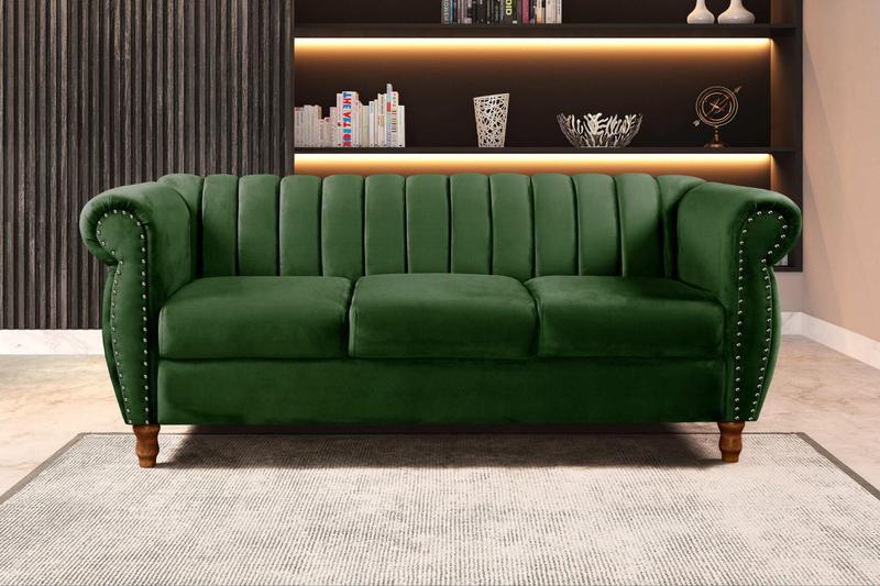 Imagem de Sofá Chesterfield Realeza 3 Lugares Decoração Retrô