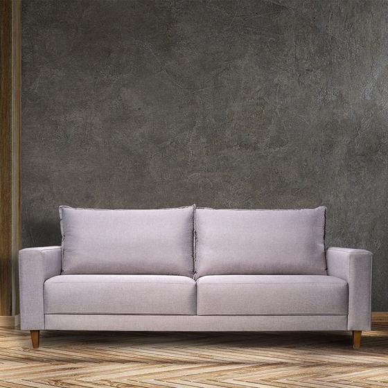 Sofá com 03 Lugares Espuma D28 D20 D18 ASA31 Valença Roma Cru Asa