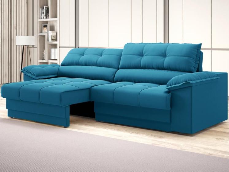 Imagem de Sofá com Carregador USB Retrátil Reclinável Mimo 2,30m Velosuede Royal - NETSOFAS