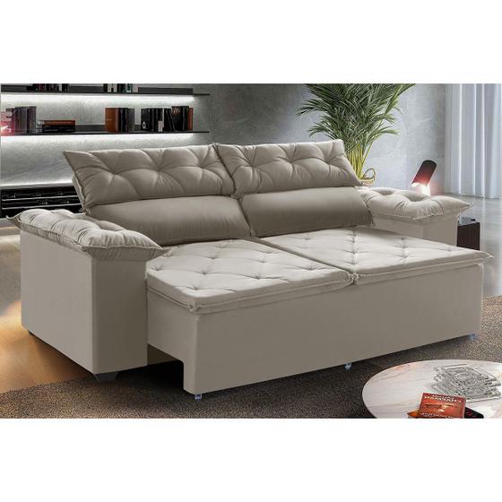 Imagem de Sofá Compact 1,5 metros retrátil e reclinável com Molas Espirais Suede Castor - Sofá na Web