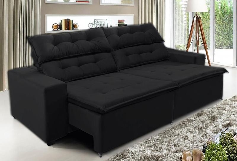 Imagem de Sofá Concept 2,90 metros Retrátil e reclinável com Molas Suede Light  - Sofá na Web