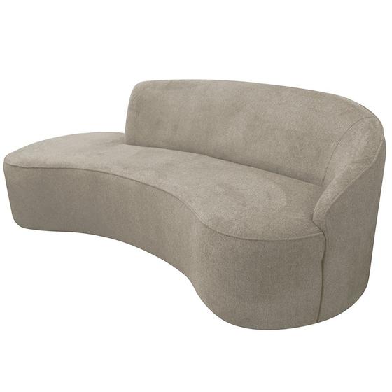 Imagem de Sofá Curvo 03 Lugares 210cm Eron Braço Esquerdo Suede Camurça Bege - Nexta Casa