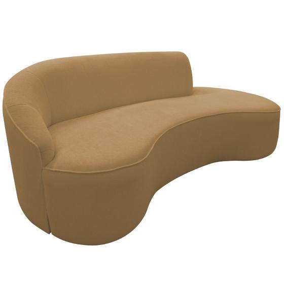 Imagem de Sofá Curvo 04 Lugares 230cm Eron Braço Direito Bouclé Camel - Nexta Casa