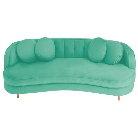 Imagem de Sofá Curvo 2 Lugares Orgânico Sala Recepção Escritório Decorativo Luxo Panamá 140cm Suede