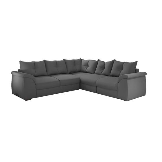 Imagem de Sofá de Canto 5 Lugares com Retrátil Qatar Suede Cinza