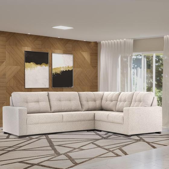 Sofá de Canto 5 Lugares Herval Kurve, Linho Bege Areia No Magalu