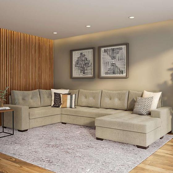 Sofá de Canto 6 Lugares com Chaise Direito Lilles Suede Animale Cinza Menor preço em Sofá de Canto 6 Lugares com Chaise Direito Lilles Suede Animale Cinza