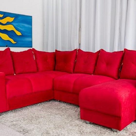 Imagem de Sofá de Canto Belém 5070 com Chaise Vermelho