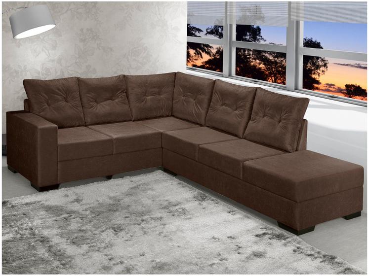 Imagem de Sofá de Canto Chaise 2 e 3 Lugares Suede