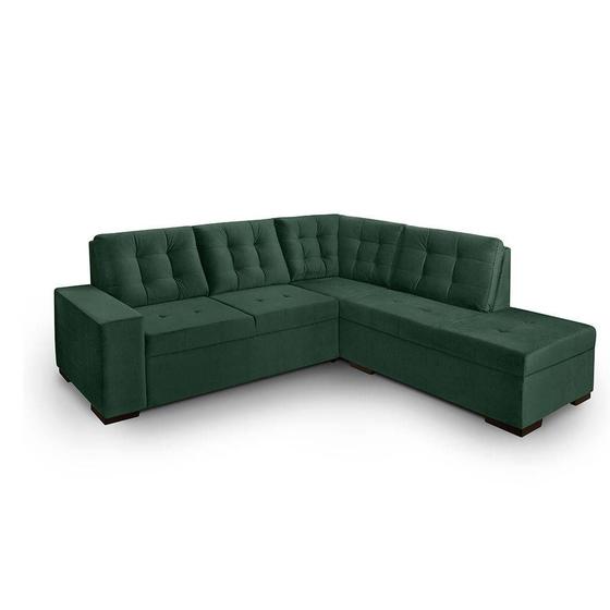 Imagem de Sofa de canto com chaise Roma Verde A90