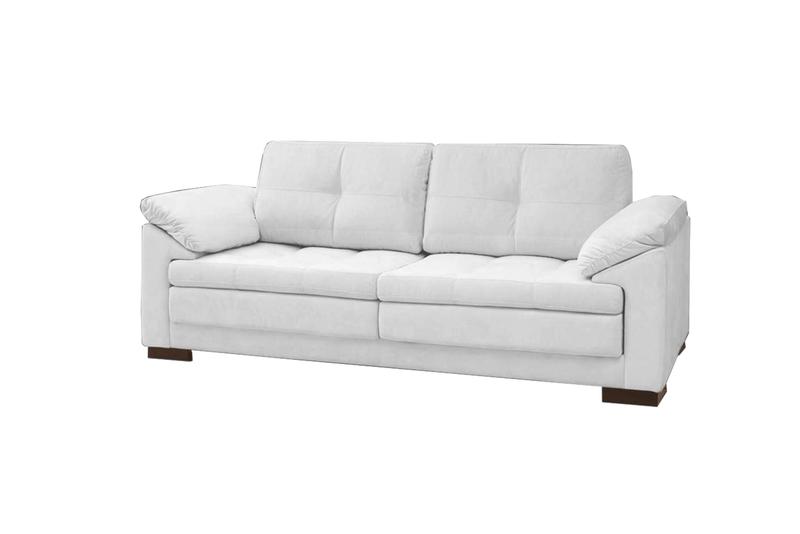 Imagem de Sofá de Couro 02 Lugares 1,75cm Marselha Branco - Mozzelar