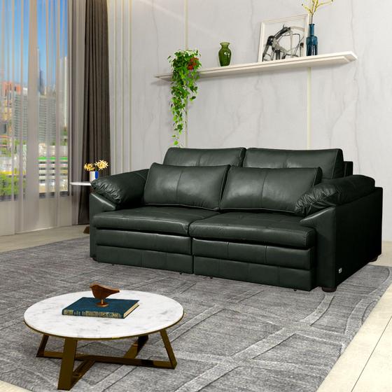 Imagem de Sofá Decorativo Piece Bipartido Retrátil Sala de Estar 250cm material sintético G58 - Gran Belo