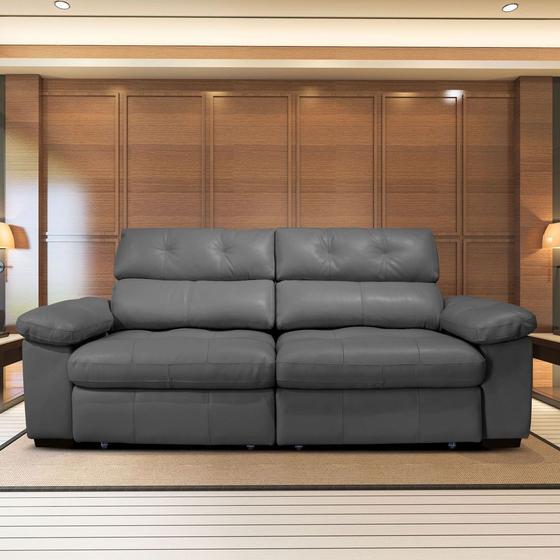 Sofá Detroit Retrátil Reclinável 2 Lugares Couro 100 Legítimo Toro