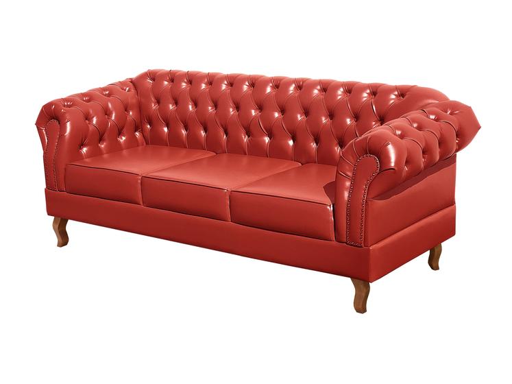 Sofá Dom Pedro 3 Lugares Chesterfield Vintage Clássico Imperial - Vermelho Menor preço em Sofá Dom Pedro 3 Lugares Chesterfield Vintage Clássico Imperial - Vermelho