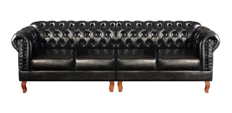 Imagem de Sofá Dom Pedro Chesterfield 4 Lugares Modulado Vintage Retrô