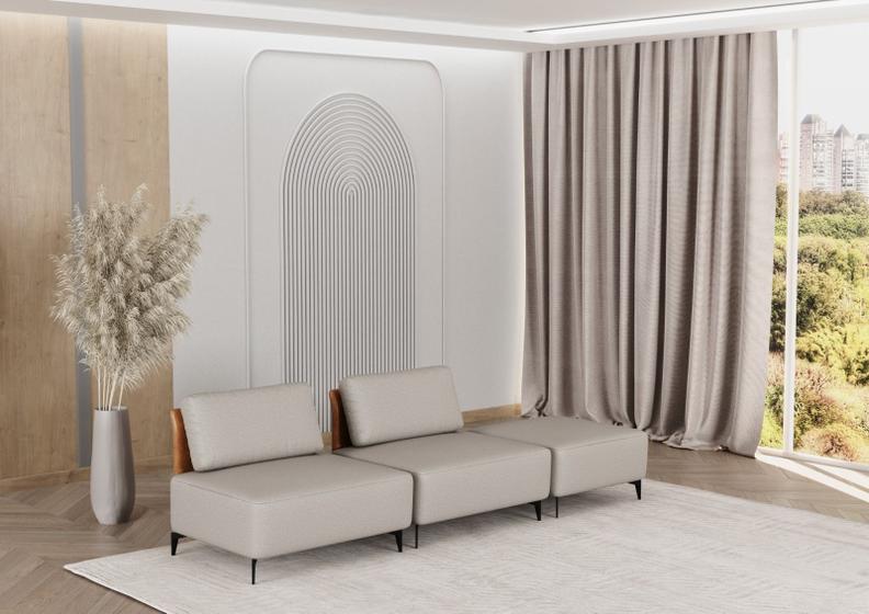 Imagem de Sofá Dream Box Moderno Modular 3,0m Bege com Encosto Terracota  Rede Móveis