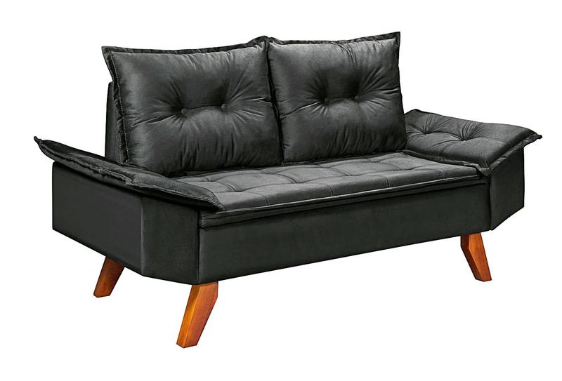 Sofá Elegante Kairos 2 Lugares estilo retro super confortavel cor cinza