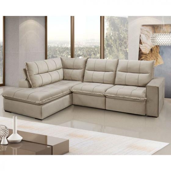 Sofá/ Estofado Solar Campus Com 2 Lugares e Chaise Direto Gralha Azul