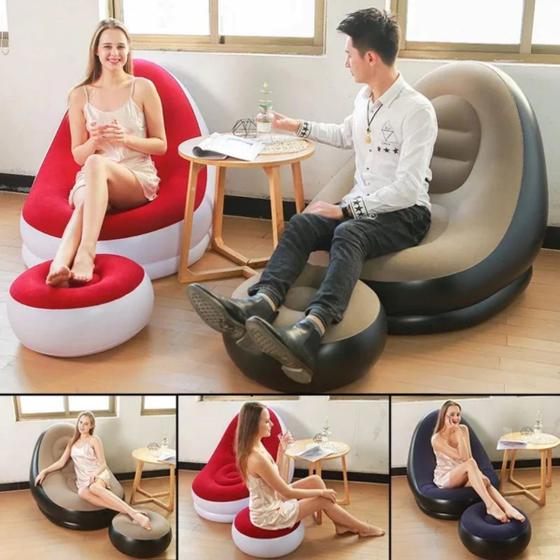 Imagem de Sofá Inflável Compacto E Ergonômico Que Proporciona Conforto E Relaxamento Ideal Para Áreas Pequenas E Viajar Entrega Rá