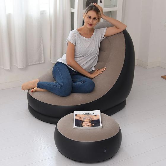 Sofá inflável grande preguiçoso cadeiras espreguiçadeira pvc assento saco de feijão sofás puff puff tatami sala estar ao