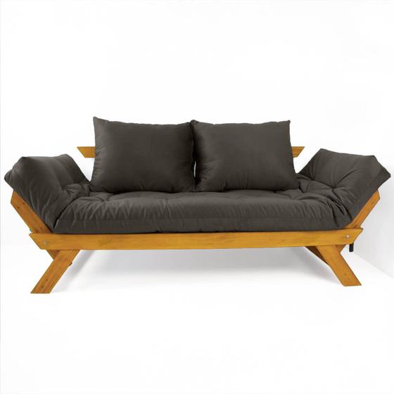 Imagem de Sofá Japão Futon Acquablock Branco Off Madeira Cor Mel