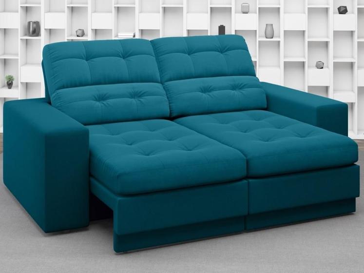 Imagem de Sofá Jobim 1,70m Assento Retrátil e Reclinável Velosuede Royal - NETSOFAS
