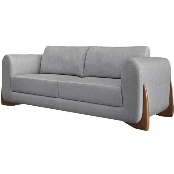 Imagem de Sofa Jolie 2 Lugares 180cm Pes Boomerang Linho 212 Cinza Ezz