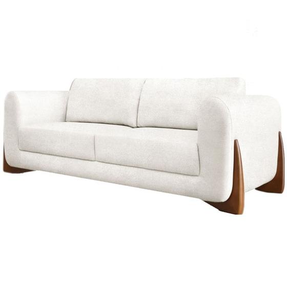 Imagem de Sofa Jolie 3 Lugares 220cm Pes Boomerang Linho Boucle 3300 Ezz