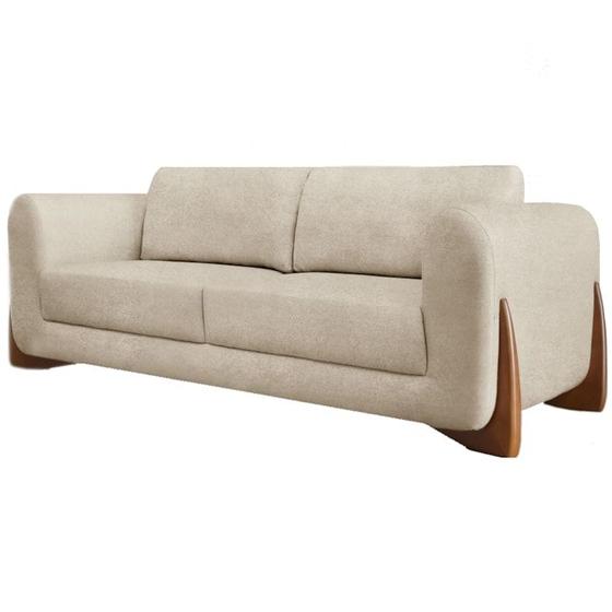 Imagem de Sofa Jolie 3 Lugares 220cm Pes Boomerang Linho Boucle 3301 Ezz