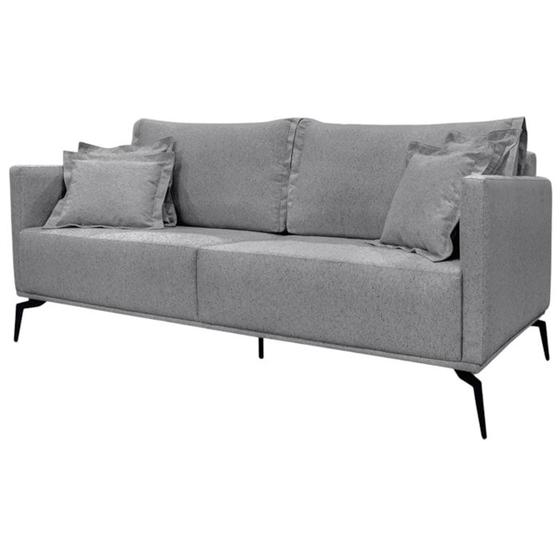 Imagem de Sofa Liv 3 Lugares 220cm Pes Aço Linho 234 Cinza Ezz