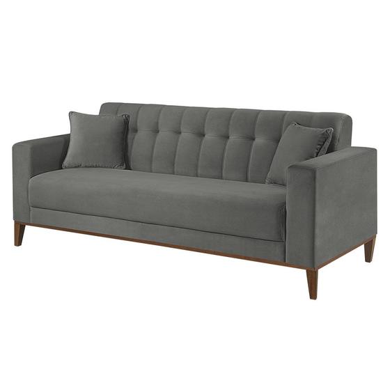 Sofa Liverpool 3 Lugares 195 cm Base Madeira Talento Móveis Sofás