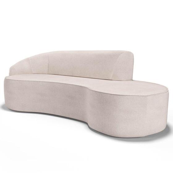 Imagem de Sofá Living 3 Lugares 260Cm Braço Esquerdo Mozart D06 Linho Cru - Mpozenato