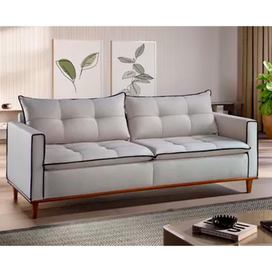 Sofá Living Luxo Adhara Fixo Borda Viva 2,00 M Zara Sofás Magazine Luiza