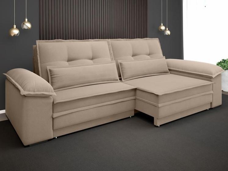 Sofá Luxor 2,10m Assento com Braço Retrátil e Reclinável Velosuede