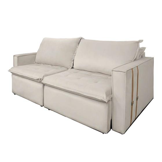 Sofá Manila 230cm Bege Marrom Konfort Sofás Magazine Luiza