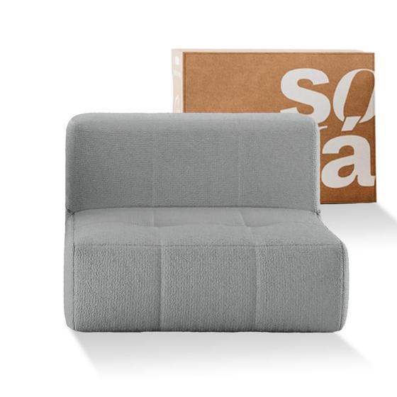 Imagem de Sofá Modular 1 lugar Poltrona  Sofá na Caixa em Boucle com 1 Módulo 86cm