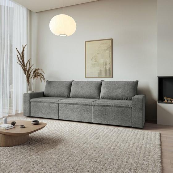 Imagem de Sofá Modular 1 Módulo Direito 1 Módulo Central 1 Módulo Esquerdo Zen Cabecasa Madeiramadeira