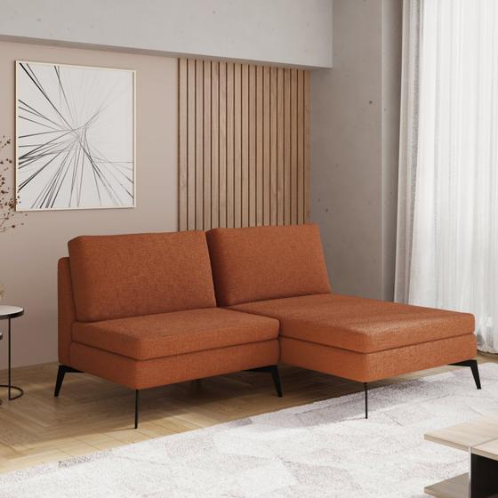 Imagem de Sofá Modular 2 Lugares com Chaise 150cm Calla Cabecasa Madeiramadeira