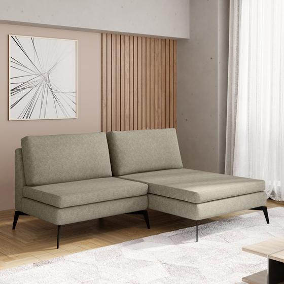 Imagem de Sofá Modular 2 Lugares com Chaise 170cm Calla Cabecasa Madeiramadeira