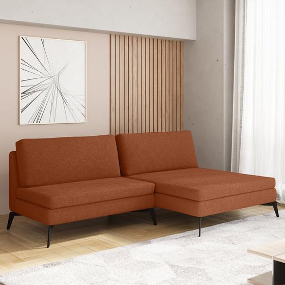 Imagem de Sofá Modular 2 Lugares com Chaise 200cm Calla CabeCasa MadeiraMadeira