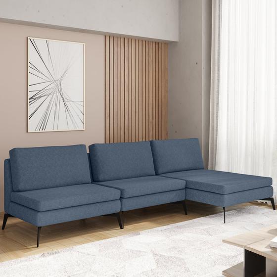 Imagem de Sofá Modular 3 Lugares com Chaise 255cm Calla Cabecasa Madeiramadeira