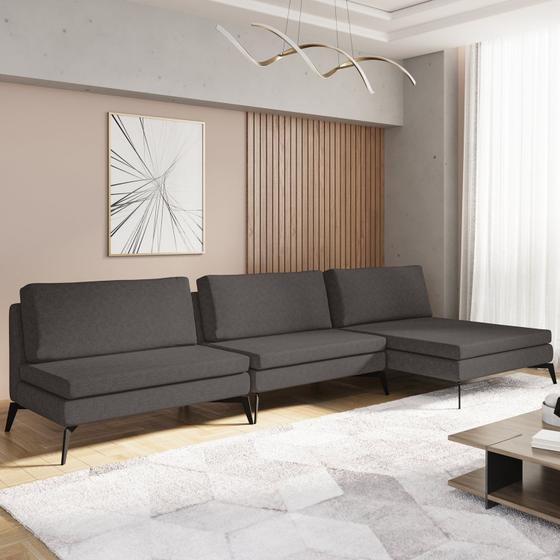 Imagem de Sofá Modular 3 Lugares com Chaise 300cm Calla CabeCasa MadeiraMadeira