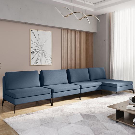 Imagem de Sofá Modular 4 Lugares com Chaise 340cm Calla Cabecasa Madeiramadeira