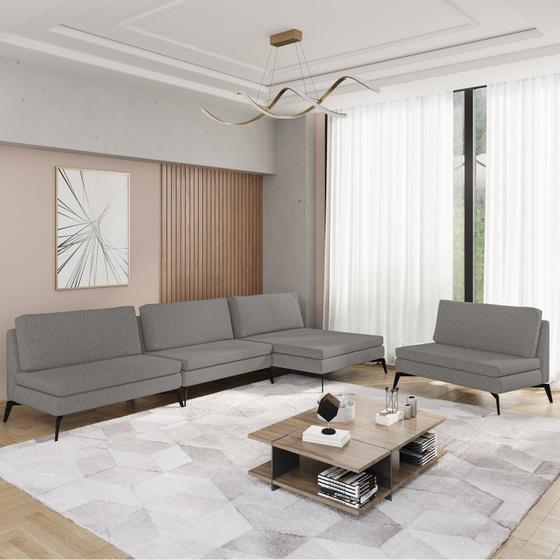 Imagem de Sofá Modular 4 Lugares com Chaise 400cm Calla Cabecasa Madeiramadeira