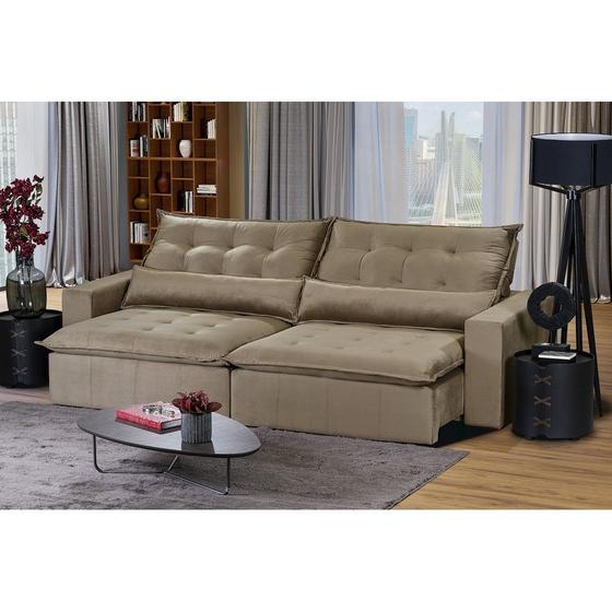Imagem de Sofá Modular Bahia 4 Lugares 2,30 MT com Molas Retrátil e Reclinável Veludo Nobre Sofatec