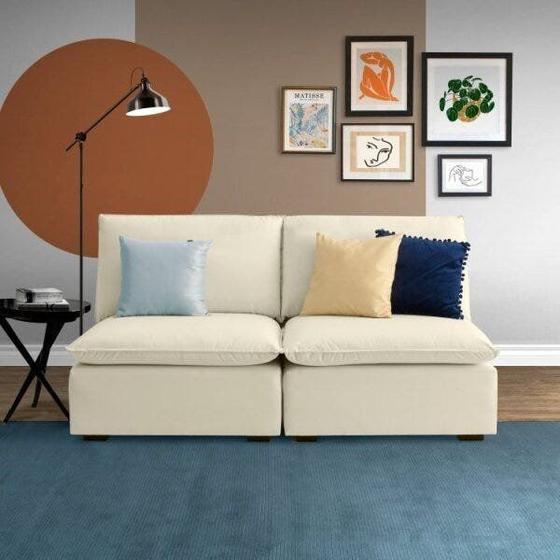 Imagem de Sofá Modular Hug 3 Lugares 170cm em Linho CabeCasa MadeiraMadeira