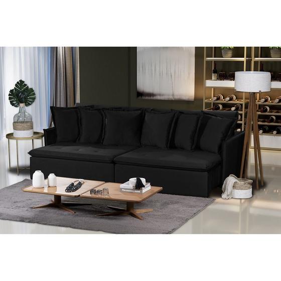 Imagem de Sofá Modular Olinda 4 Lugares 2.30 MT com Molas Retrátil e Reclinável Veludo Nobre Sofatec